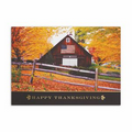 Stately Scene Thanksgiving Card - Gold Lined White Fastick  Envelope